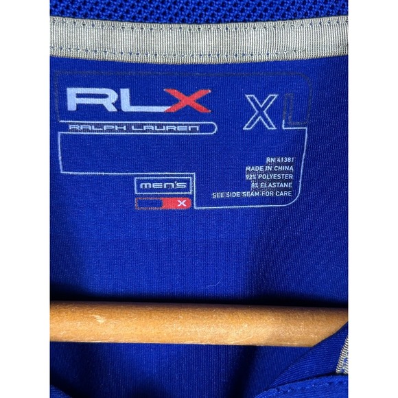 Ralph Lauren RLX Solid Blue Short Sleeve Golf Polo Shirt Mens XL - Picture 3 of 8